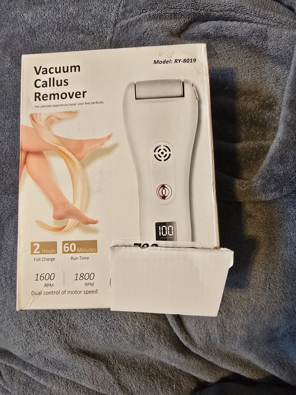 Vacuum Callus Remover Electric Foot File - White
